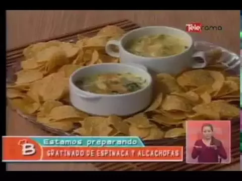 Gratinado de espinaca y alcachofas