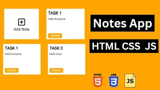 Notes App Using HTML CSS and JavaScript Notes App JavaScript