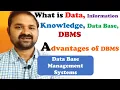 Introduction to Data Base Management Systems DBMS Advantages Purposes Data Informati