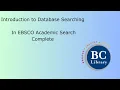 Database Searching with EBSCO