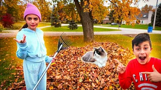 Heidi & Zidane की पत्तों, खिलौनों और कूकी बिल्ली की मस्ती | बच्चों की कहानी 🍂