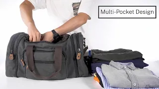 Gonex Canvas Duffle Bag for Travel Mens Duffle Bag