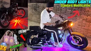 Finally New UnderBody Lights in Bullet 350🔥Light kaise lgae full detail😍