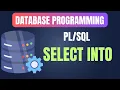 Database Programming Select Into Clause How to manipulate Variables in