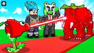 روبلوكس هزمنا زعيم الفراولة العملاق بنبتة ليزر أسطورية! 🍓