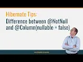 Hibernate Tip Difference between NotNull and Column nullable false