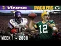 Aaron Rodgers FIRST Start Vikings vs Packers 2008