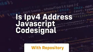 Is ipv4 address javascript codesignal