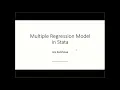 Multiple Regression Model in Stata