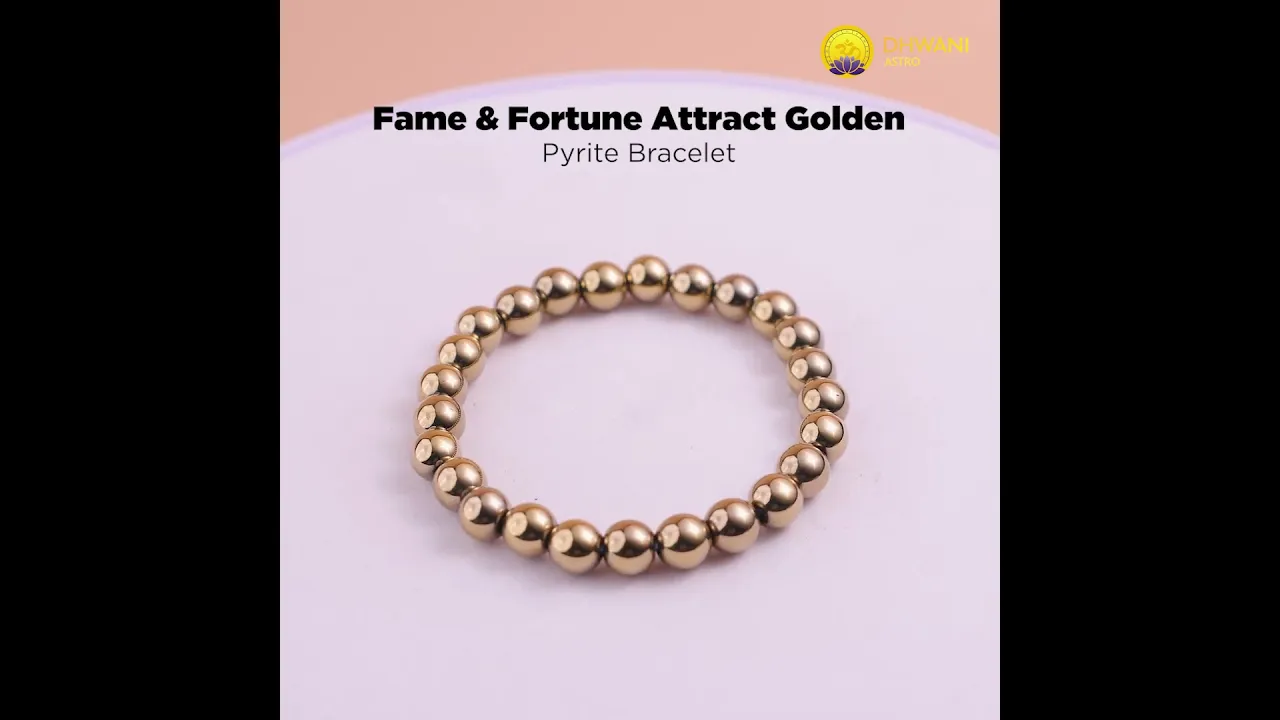 Fame & Fortune Attract: Golden Pyrite Bracelet - Abhimantrit & Certified