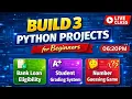 Build 3 Python Projects LIVE Loan Eligibility Grading System Guessing Game