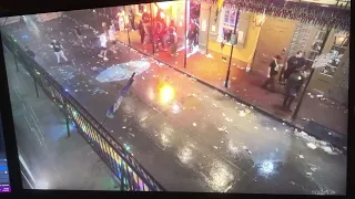 Chaos At Mardi Gras On Bourbon Street