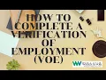 How to Complete a Verification of Employment VOE for a home mortgage loan