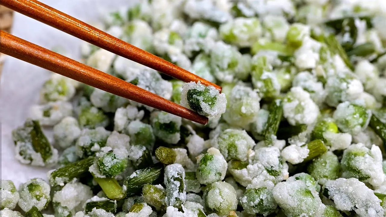 마늘종 완두콩 튀김