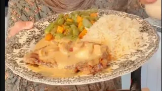 بيكاتا اللحمة بالماشروم مع الخضار السوتيه من مطبخ مروة الشافعي 