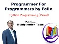 Python Printing Multiplication Table Tamil