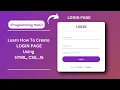 Animated Login Form using HTML CSS only No JavaScript or jQuery