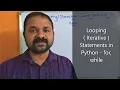 Looping Control Statements in Python Programming Iterative for loop while loop