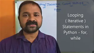 Looping Control Statements in Python Programming Iterative for loop while loop
