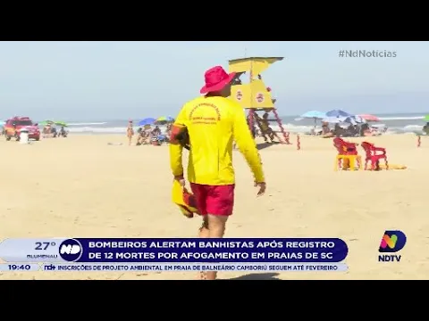 Bombeiros alertam banhistas após registro de 12 mortes por afogamento em praias de SC
