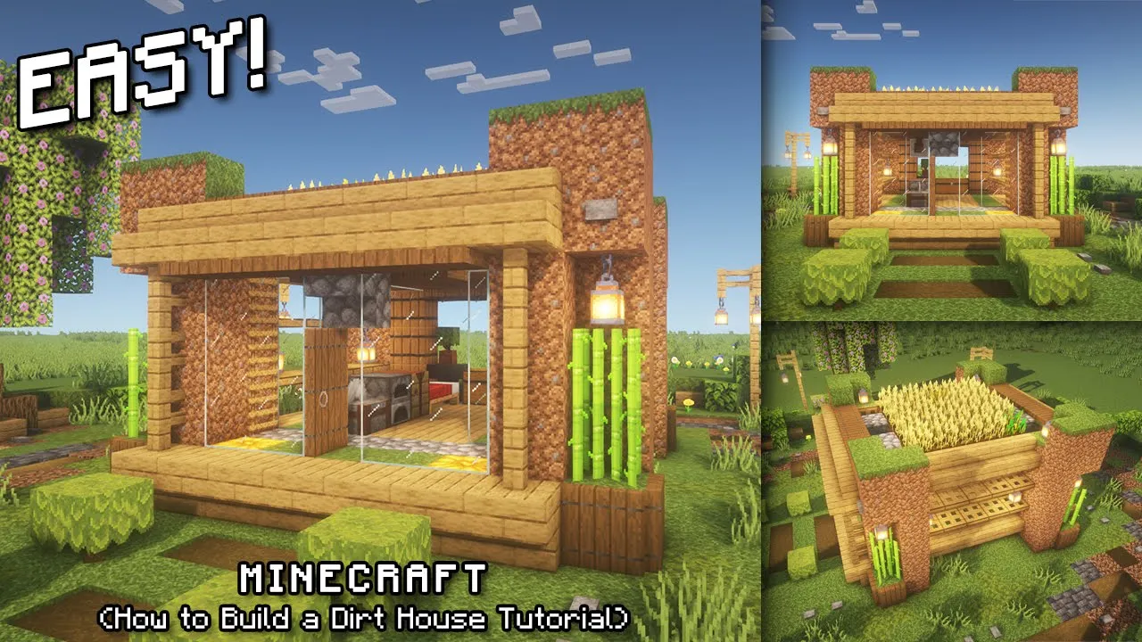 Minecraft: How to Build a Dirt House Tutorial (Easy)
