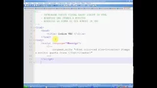 Visual Basic Script in Html