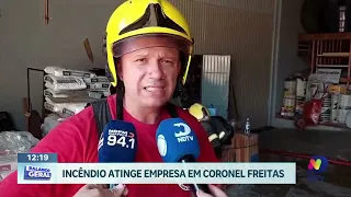 Incêndio atinge depósito de materiais de construção em Coronel Freitas