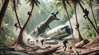 Passageiros Sobrevivem a Queda de Avião em uma Ilha, Porém ela Está Infestada de Dinossauros
