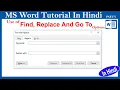 Find And Replace In MS Word MS Word Tutorial In Hindi