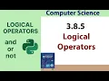 Logical Operators in Python Class 11 Computer Science 2025 - Chapter 3