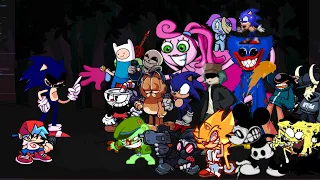 FNF You Can T Run But Everyone Sings It Different Characters Sing It VS Sonic Exe 