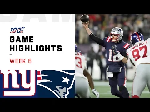 Giants vs Patriots Week 6 Highlights NFL 2019