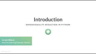 Python Tutorial Dimensionality Reduction in Python Intro