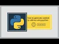 how to generate random ip address using python
