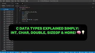 C Data Types Explained Simply int char double sizeof More