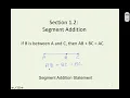 Geometry Chapter 1 2 Segment Addition
