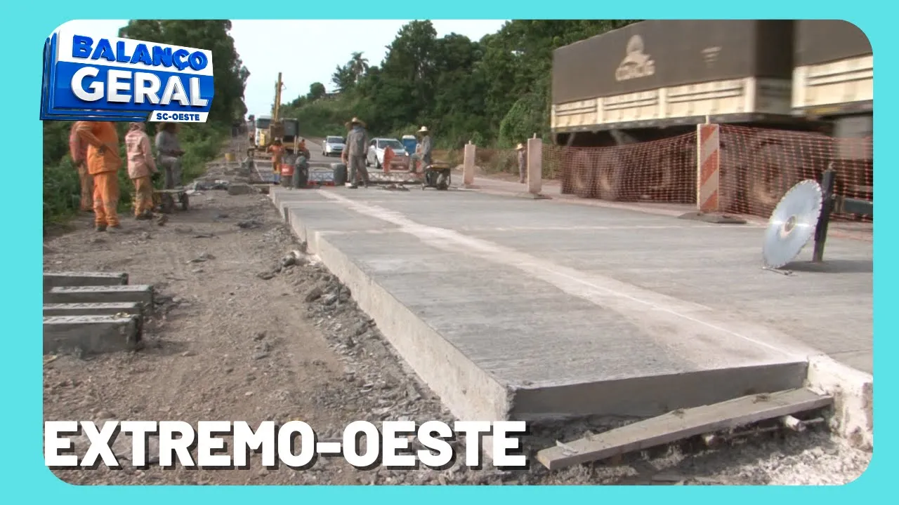 São José do Cedro: Obras de pavimentação com concreto da BR-163 estão no sistema siga e pare