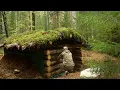 Download Lagu Building an Underground Log Cabin with Grass Roof and Fireplace  7 Days Bushcraft Survival Shelter