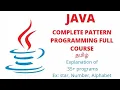 Pattern Programming in Java Full Course tamil explanations in 35 programs