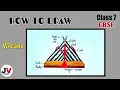 how to draw volcano volcano drawing class 7 volcano diagram