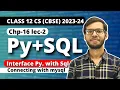 Interface Python with MySQL Chapter 16 connecting with mysql database Class 12 Computer