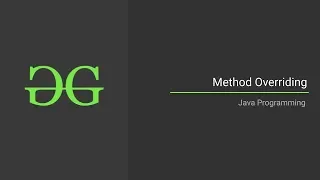 Method Overriding Java Programming Language GeeksforGeeks