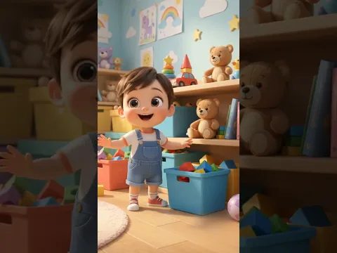 Child cleaning preschool bedroom #cleaning #cartoon #mirehymes
