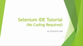 Selenium IDE Tutorial No Coding Required