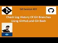 Check Log History Of Git Branches Using GitHub And Git Bash Coding Knowledge GitHub Tutorial