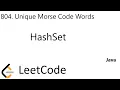 LeetCode 804 Unique Morse Code Words HashSet Java