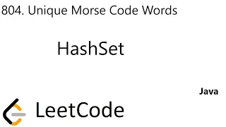 LeetCode 804 Unique Morse Code Words HashSet Java