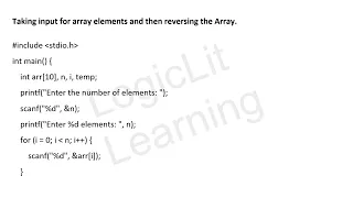 Reverse an Array in C Input Reverse Elements in C With Code Output