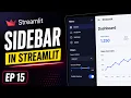 How to Create Sidebar in Streamlit Python Streamlit Tutorial