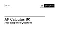 AP Calculus BC 2018 FRQ